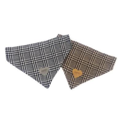 China Personalized Dog Bandana Scarf Logo Collar Padded Wool Stripe Over Collar Dog Bandana With Hot Sale for sale