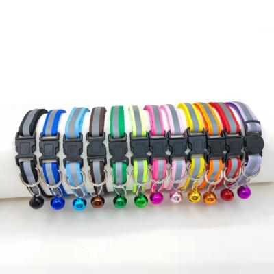 China DETACHED Accessories Safty Detached Cat Collar Multi Color Reflective Calming Pet Cat Collar With Bell for sale