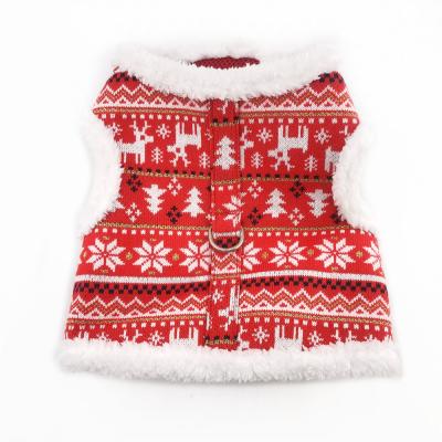 China Sustainable Fashions Dog Apparel Winter Fleece Warm Luxury Christmas Dog Sweater Red Dog Clothes for sale