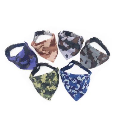 China Fashion Manufacturer Polyester Material Colorful Fashion Design Pet Scarf Printed Dog Bandanas Cooling Pet With Collar Set for sale