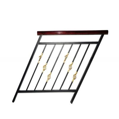 China Black Gold Industrial Stair Railing Metal Balustrade For Decking Post Picket System for sale