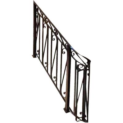 China Modern Hotel Aluminium Glass Stair Handrail Wrought Iron Railings For Outside Steps for sale