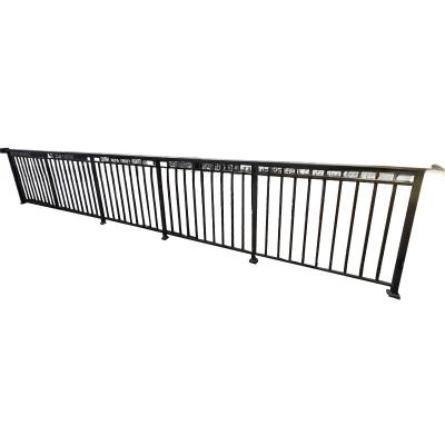 China Protective Metal Garden Black Aluminum Porch Railing Fencing 12ft for sale