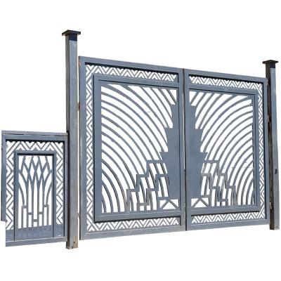 China Personalized Front Residential Swing Forged Iron Gate For Garden Driveway for sale