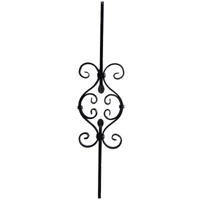 China Handcraft Solid Wrought Iron Balusters Floral Handrail Parts Exterior ODM for sale