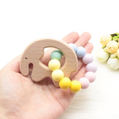 China Soft Wooden Wrist Teether Toy For Baby from Toy Wholesale Animal Shape Silicone for sale