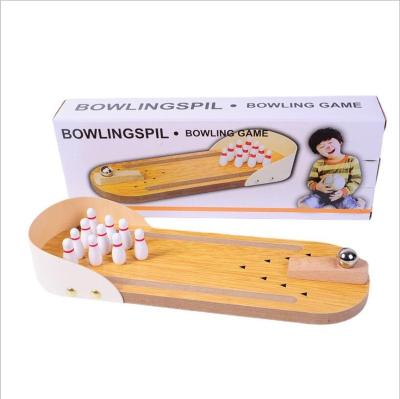 China Other Educational Toys Mini Bowling Game Set Wooden Desktop Customized High Quality Toy Fun Family Board Games For Kids Adults for sale