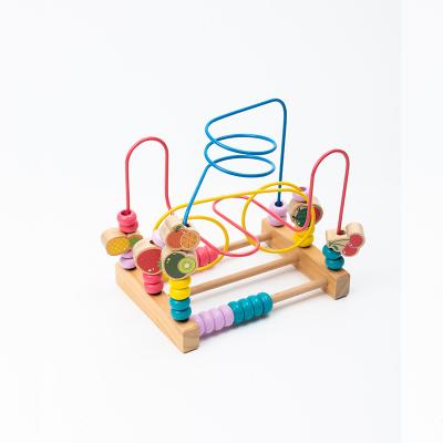 China Educational Maze Toy Wooden Colorful Abacus Roller Abacus Bead Roller Educational Circle Soroban Toys Bead Maze Activity Cube Sensory Toys for sale