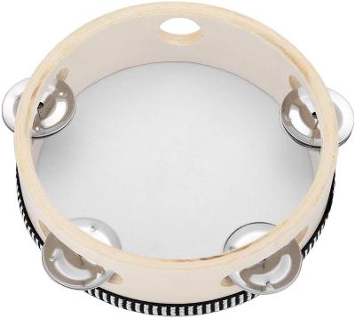 China Church Tambourine for Adults 6 Inch Drum Bell Birch Hand Held Metal Jingles Percussion Gift Musical Educational Instrument for Church for sale