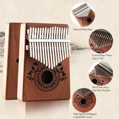 China Musical Instrument Kalimba Inch Piano 17 Keys with Instruction and Study Air Hammer, Portable Mbira Sanza Finger Piano, Gift for Kids Adult Beginn for sale