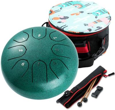 China Metal Tongue Drum, Metal Drums 8 Notes 6 Inch Musical Percussion Instrument Drum Meditation with Drum Mallets and Carry Bag, Large GIF for sale