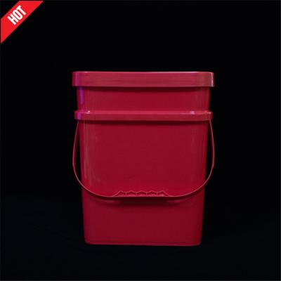 China Sealed square plastic bucket 10L16L20L25L /eco-friendly square plastic bucket 10L16L20L25L/food grade plastic bucket for sale