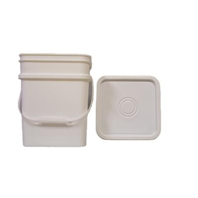 China /eco-friendly sealed Shandong pp plastic pail recycled plastic pail 5 gallon, 20l square pail drums with lid for sale