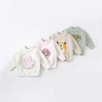 China Anti-pilling Autumn And Winter Children's Knitting Vintage Pullover Girls Boys' Long Sleeve Loose Top Baby Cotton Sweater for sale