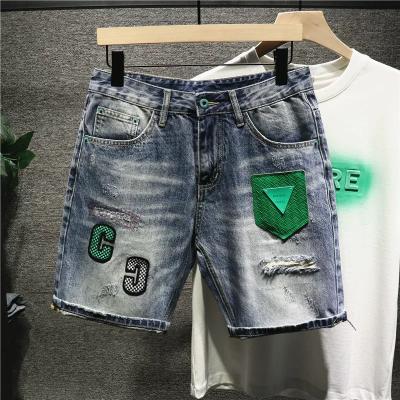 China Anti-wrinkle Cool Men's Short with Hole Denim Destroyed Shorts Men Summer Ripped Hip Hop Shorts For Men for sale