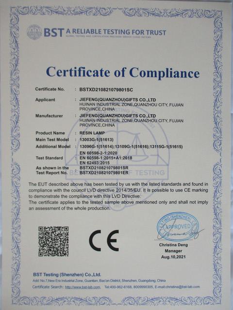 CE - Jiefeng(Quanzhou) Gifts Co., Ltd.