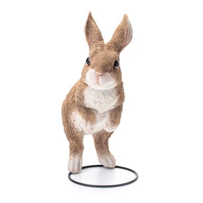 China China Good Quality Resin Rabbit Garden Table Decoration Rabbit Figurine With Stand for sale