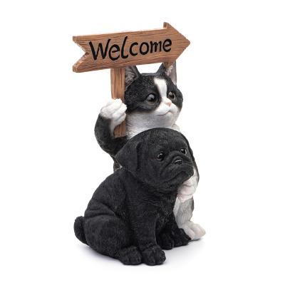 China Hot Sale Cheap Modern Resin Cat Dog Garden Animal Statues From China For Home for sale