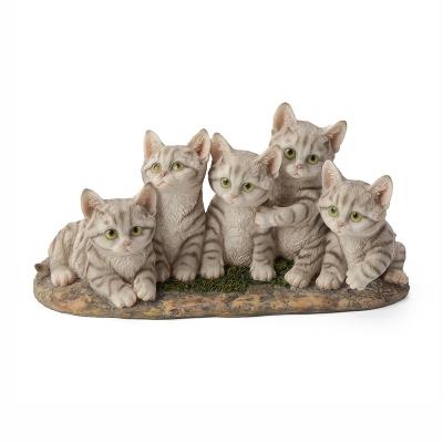 China China Animal Statues Decoration Garden Five Set Cat Sculpture Resin Cat Ornaments Home Crafts for sale