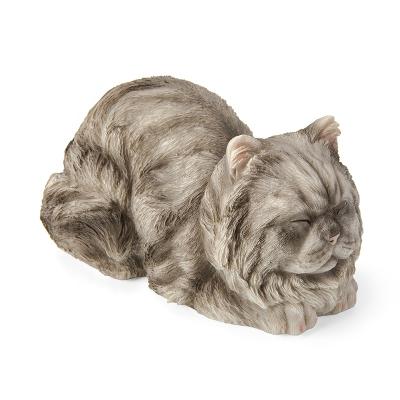 China Miniature Resin Cat Design Statue Resin Sleeping Cute Cat Garden Memorial Custom Animal Figurines Statue From China for sale