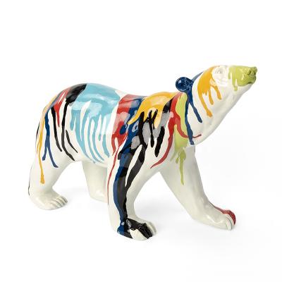 China Beautiful Colorful China Polar Bear Resin Crafts With Home And Office Decoration for sale