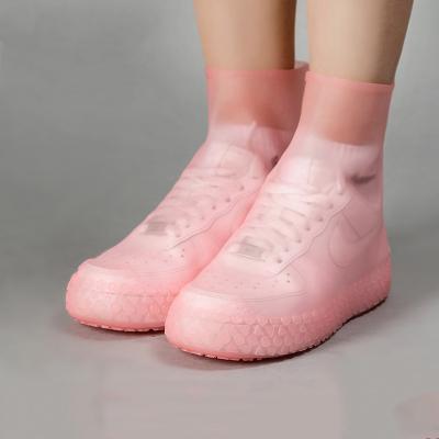 China Fashion Trend Wholesale Customized Reusable Outdoor Boots Cover Anti Slip Rain Waterproof Shoes Cover Pink Color for sale