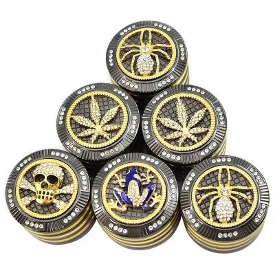 China Wholesale Diamond Animal Fashion Funny Style 4 Piece Spice 52mm Portable Tobacco Herb Grinder With Display Box for sale