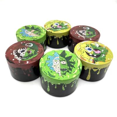 China Funny Sponge Bob Good Quality Cartoon Character 4 Pieces Spice Herb Grinder Portable Wholesale Tobacco With Display Box for sale