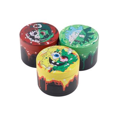 China Cartoon Character Gift Pick 55mm Portable Zinc Alloy Metal Spice Machine 63mm 4 Layers Manual Crusher Tobacco Herb Grinder for sale