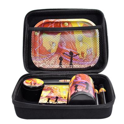 China Simply Operation Ready To Ship 2021 Latest Tool Kits Cigarette Smoking Accessories Rolling Tray Kits With Grinder Case Tobacco Hemp Kit for sale