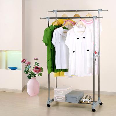 China Easy Assemble Pop Sales Stainless Steel Clothes Dryer Shelf Coat Airer Mobile Hanging Robe Hangers Racks for sale