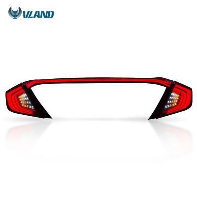 China New hot sale PP+ABS LED modified 2016-2018 10th LED full tail lights tail lights with spoiler lights plug and play for Honda Civic for sale