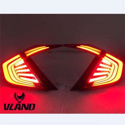 China PP+ABS VLAND car light 2016-2017 taillights, vland factory new tail lights system led rear lamp for Honda Civic for sale