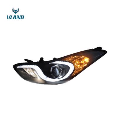 China PP+ABS VLAND Manufacturer Car Headlight Modified Projector Lens For Elantra LED Auto Head Lamp 2011-2013 For Hyundai Elantra for sale