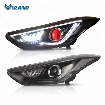 China PP+ABS VLAND Manufacturer For Car Headlight With Demon Eyes For Elantra LED Head Lamp 2011-2015 For Hyundai Elantra for sale