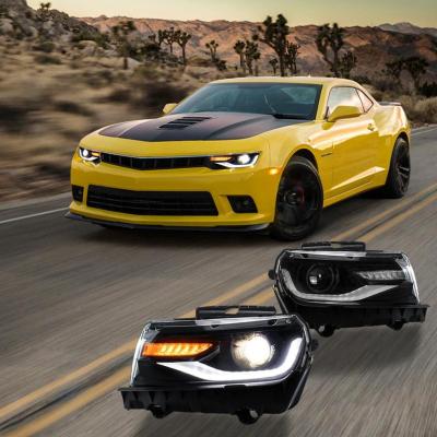 China PP+ABS LED DRL Headlights For Camaro 6th Gen 2014 2015 Front Lamps Sequential Dual Beam Assembly Headlights for sale