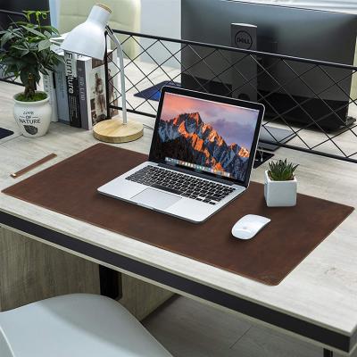 China Home or Office CONTACT FAMILY Customs Large Customs Office Computer Blank Desk Pad Engraved Crazy Horse Logo Mouse Pad Custom Desk Pad for sale