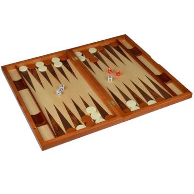 China Wooden Wooden Backgammon 15inches Board Game Set For Kids Adults for sale