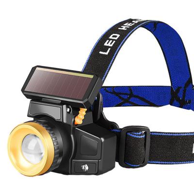 China Emergency USB/Solar Charging Zoomable Sensor Headlight Waterproof Led Headlight for sale