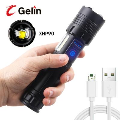 China Emergency aluminum alloy flashlight usb led rechargeable flashlight telescopic zoom flashlight led for sale