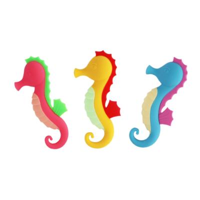 China BPA Baby Teether Toys Eco-Friendly Non-Toxic Freezable BPA Free Baby Silicone Seahorse Teethers for Toddlers and Infants for sale