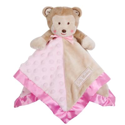 China Anti-Static Plush Soothe Towel Bedding Plush Kids Sleep Toys Minky Dot Fabric Monkey Sensory Baby Security Blanket For Girls for sale