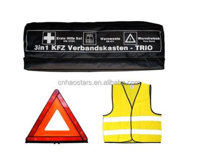 China Safety Kits Warning Triangle With Safety Vest , First Aid For Auto Use Model 02 for sale