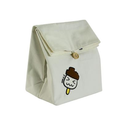 China Lunch Bag Insulated Grocery Canvas Tote Blank White Printing Lunch Box Cartoon Picnic Tote Cooler Bag RPET for sale