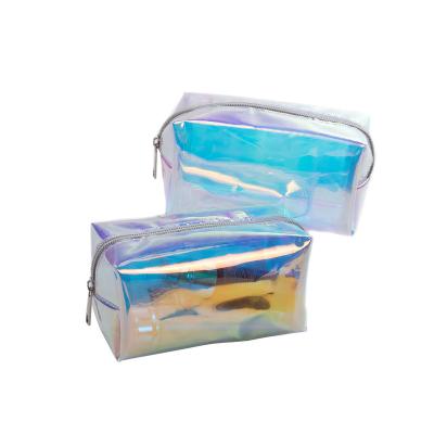 China NATIONAL Clear Clear PVC Jewelery Pouches Holographic PVC Bag Laser Para Envasadora Makeup Bag for sale