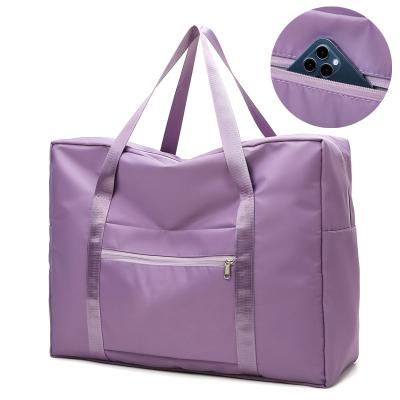 China Foldable Fashion Duffel Bag Spend Waterproof Night Bags Women Gym Custom Pink Fleece Travel Overnight Bag for sale