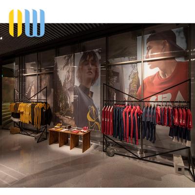 China Modern Design Store Display Clothing Rack Shelf Combination Interior Design Commercial Deploying Sports Stores Display Decoration for sale