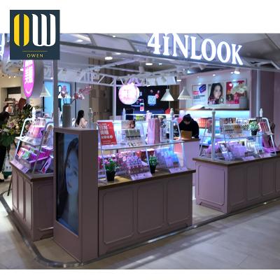 China Commercial Deployment Cosmetic Kiosk Display Stand Cosmetic Kiosk Mall Cosmetic Stand Display Kiosk for sale