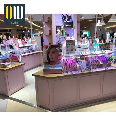 China Cosmetic Retail Kiosk Commercial Deployment Cosmetic Stands Display Cosmetic Kiosk Designs at Mall for sale