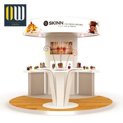 China Perfume Kiosk Showcase Perfume Display Kiosk Design Perfume Commercial Deployment Cosmetic Kiosk for sale